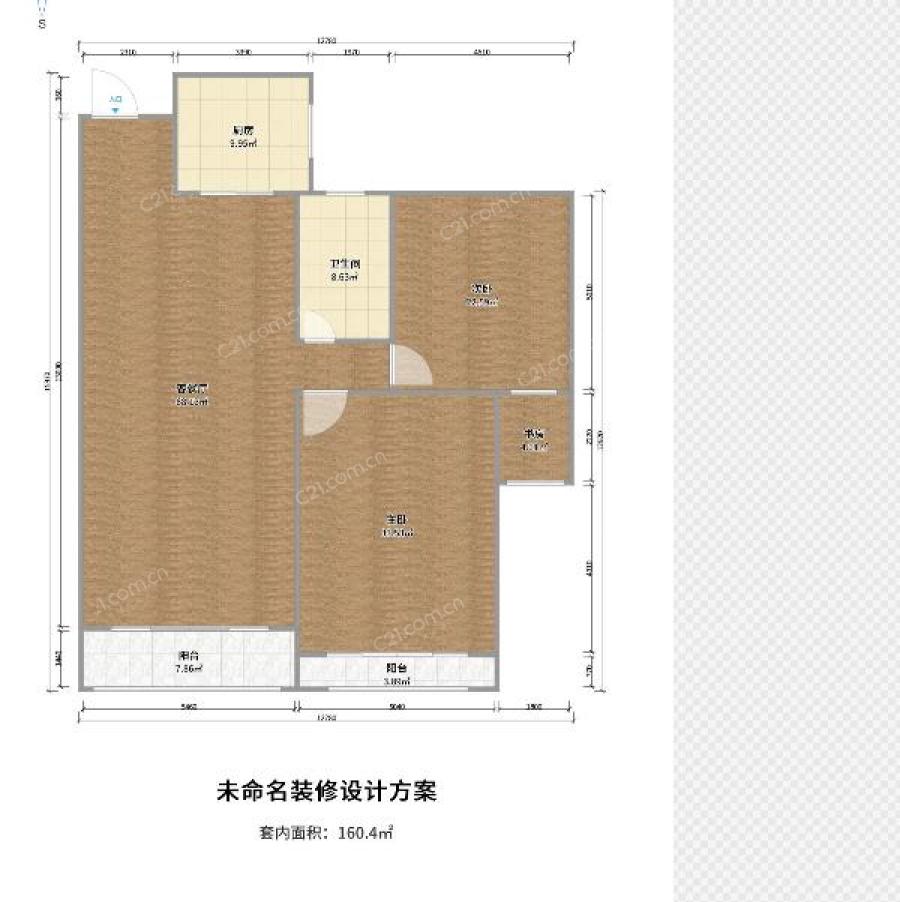 熙城国际(金园) 2室 1厅 108平米