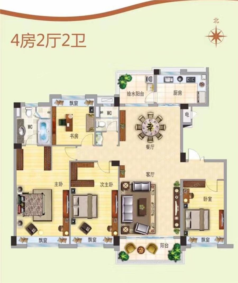 碧桂园南阳首府 4室 2厅 189平米