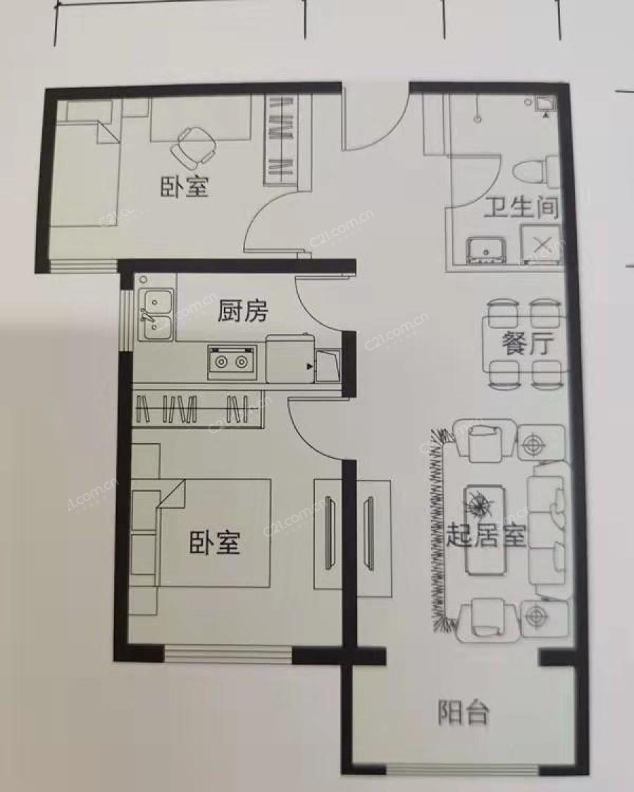 金隅泰和园2室1厅7923平米