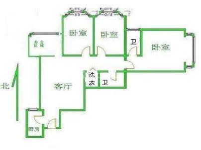 京贸国际公寓 2室 1厅 96.88平米