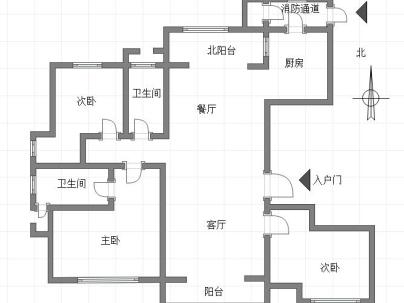 鲁香山（小高层） 3室 2厅 151平米