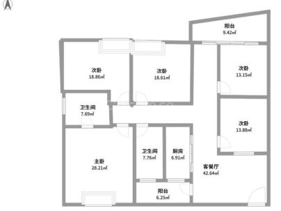 锦东家园一期 3室 2厅 138平米