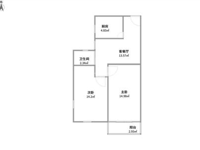 上陡门6组团 2室 1厅 62平米