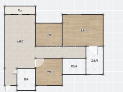 奥体城畅园 3室 2厅 89平米