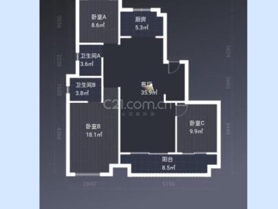 瓯鹿幸福里 3室 2厅 130.7平米