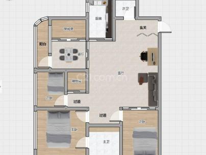 鸿华大厦 3室 2厅 174.27平米