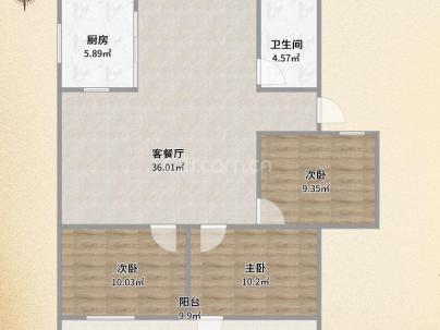 吕浦花苑 3室 2厅 93平米