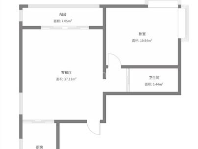 百榕大厦 1室 1厅 61平米