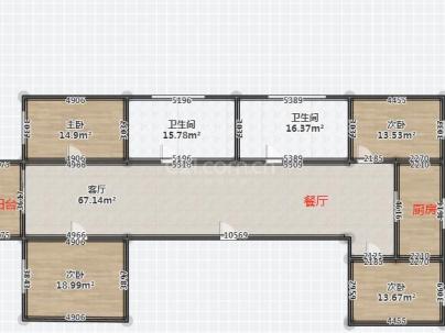 瓯湖名苑（瓯府壹号） 4室 2厅 123平米