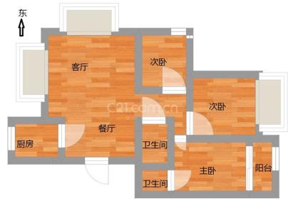 新龙公寓 3室 2厅 110平米