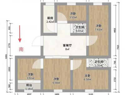 东方明珠城B区 3室 2厅 147平米