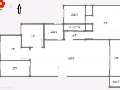 上堡公寓 3室 2厅 115.84平米