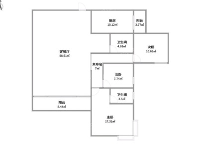 上堡公寓 3室 1厅 118平米