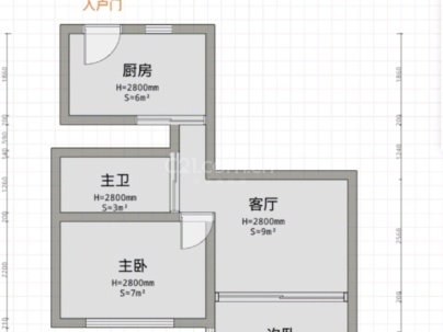 花坦头新 2室 1厅 53平米