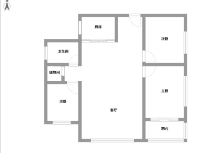 雁湖社区一组团 3室 2厅 95.43平米