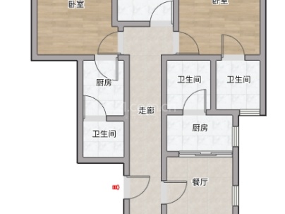 鸿悦园 3室 2厅 125平米
