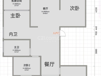 永嘉世贸公馆 4室 2厅 128平米