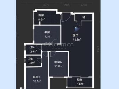 黄龙康城四组团 3室 2厅 143平米