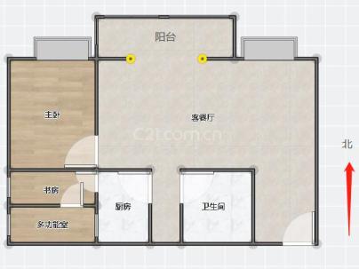 欣翔大厦 2室 2厅 90平米