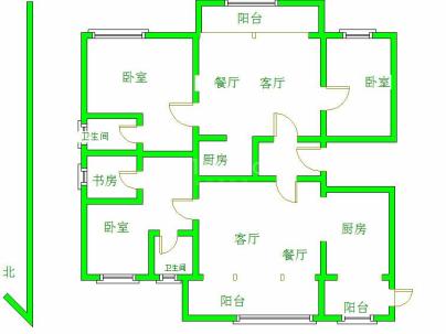 大发凯旋门 3室 2厅 113平米