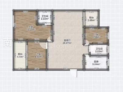 教新红色家园 3室 2厅 127平米