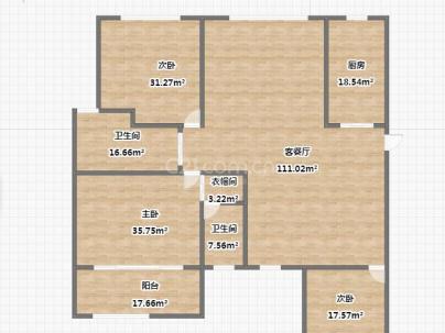 芳景大厦 3室 1厅 144平米