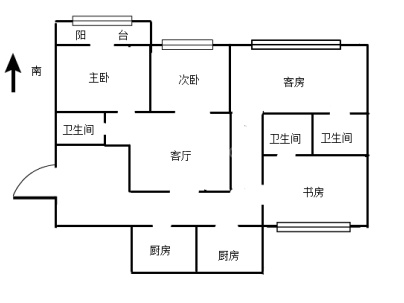 华韵嘉园 2室 1厅 83平米