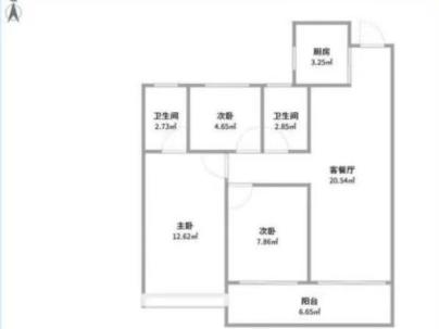 吾悦广场二期（璟悦府） 3室 2厅 102平米