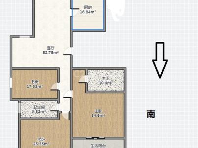 麓颂苑 2室 1厅 117平米