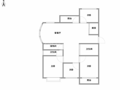 华城公寓 4室 2厅 136平米