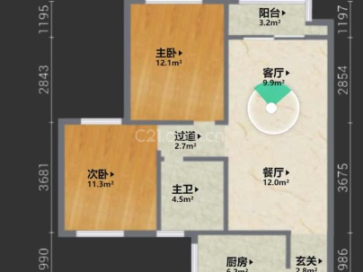 金竹锦园 2室 2厅 90平米