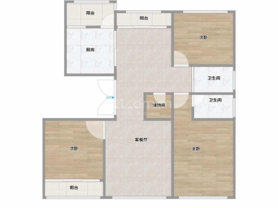 罗西住宅区十三组团 3室 2厅 138平米