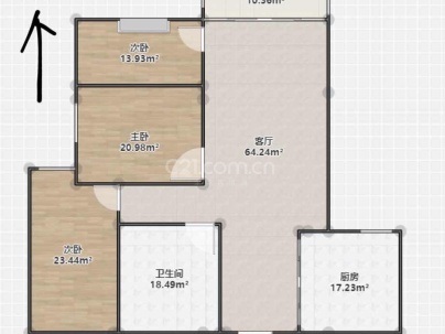 新周家园 3室 2厅 94平米