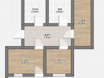 水心芙蓉组团 3室 1厅 76.6平米