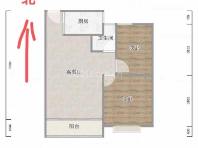 新希望玉锦麟 2室 1厅 77平米