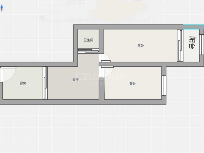 群艺大楼 2室 1厅 55.3平米