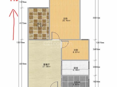 锦桂大厦 2室 1厅 73平米