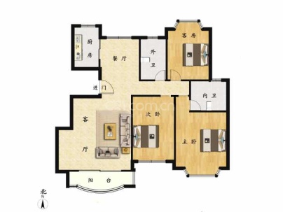 绿洲花园 3室 2厅 139.44平米