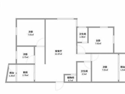 美好花园 4室 2厅 165平米