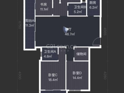 江岸锦苑 4室 2厅 197.17平米