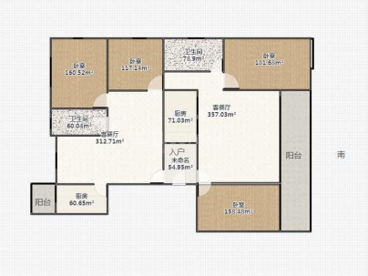 瑶溪住宅区八组团 4室 2厅 168平米