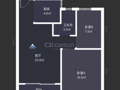 新希望玉锦麟 2室 1厅 77平米