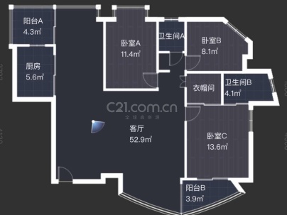 新田园六组团 3室 2厅 135平米