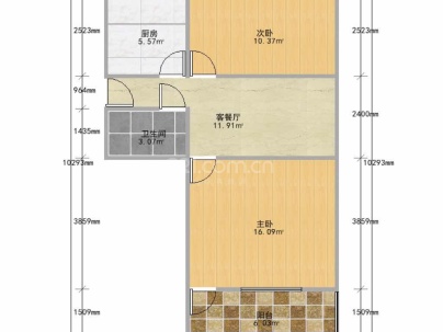 水心杨组团 2室 1厅 54平米