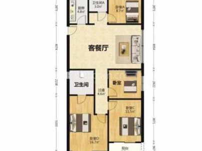 新希望玉锦麟 3室 2厅 127平米