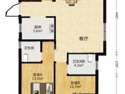 滨月轩二组团 3室 2厅 120平米