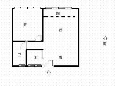 南秀嘉园 1室 2厅 57平米