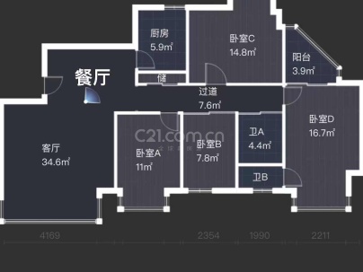 广营大厦 3室 2厅 139平米