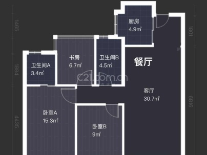 龙湖坤和天境 3室 2厅 107平米