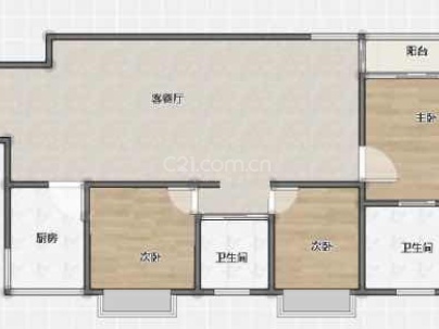 广信大厦 3室 2厅 131平米